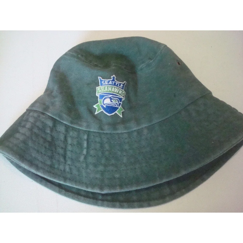 SEATTLE SEAHAWKS MED/LG FLOPPY BUCKET GOLF  BEACH 00S Y2K  HAT CAP VINTAGE  S2